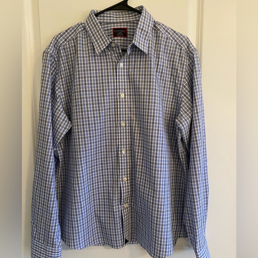 UNTUCKit Button Down - Blue, Small Check
